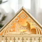 HOMCOM - Calendrier de l'avent de Noël - décoration de table de Noël en bois-Convient pour la maison ou le bureau, sur la table, le manteau, le bureau ou la cheminée  