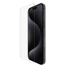 Belkin - Protecteur d’écran Belkin pour iPhone 15 Pro Max en verre trempé traité antimicrobien - transparent-Défense avancée contre les rayures et les cognements: Notre protection d’écran en verre trempé offre une protection à plusieurs niveaux et est testée de manière minutieuse au sujet de la résistance aux dommages profonds causés par des chutes et des cognements occasionnels. Nous la soumettons également à des tests rigoureux qui nous permettent d’affirmer que votre écran est bien protégé contre les dom