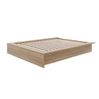 Nexera - Lit Plateforme Queen James en Chêne Brun-Design Minimaliste et Élégant : Base de lit plateforme en chêne brun, conçu en bois d'ingénierie de haute qualité pour une élégance contemporaine