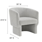 Modway - Muse Tissu Boucle Chaise d’accent en tonneau - Papier journal-Tissu Boucle brossé