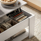 HOMCOM Lift Top Coffee Table with Hidden Storage Compartment and Shelf - White-Material: MDF