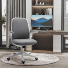 Vinsetto - Chaise de bureau en tissu avec accoudoirs relevables et siège pivotant - gris-Soutien lombaire réglable permettant de choisir la meilleure position de maintien