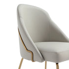 Manhattan Comfort - Chaise de salle à manger moderne Gracie 61,5 cm en similicuir, coloris pierre et or-Mousse haute densité pour le confort et la durabilité