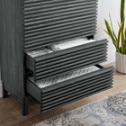 Modway Render 5-Drawer Dresser Chest - Charcoal-Full-Extension Glide Drawers
