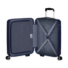 American Tourister Surftime Spinner Carry-on - Metallic Blue-Multi-stage pull handle allows you to customize the height for a more comfortable experience.