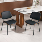 HOMCOM Dining Chairs in Mid Century Modern Style - Black - Set of 2-Easy to assemble