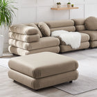 Modway Jubilee Modular Performance Velvet Ottoman - Taupe-Zigzag Spring Pocket Coils