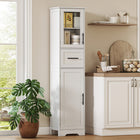 HOMCOM 67" Tall Freestanding Narrow Bathroom Cabinet - White-Its slim, tall design saves floor space, great for small rooms and corners