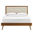 Modway Willow Wood Queen Platform Bed with Splayed Legs - Walnut Beige-Wood Slat Support System