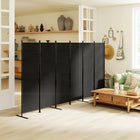 HOMCOM 6 Panel Freestanding Room Divider for Home Office - Charcoal Grey-Connected with snap-on buckles so that it can be adjusted to any angle
