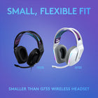 Logitech G335 Stereo Gaming Headset - Black-Vibrant Colors: G335 over-ear headset is available in multiple colorways, each with its own vibrant reversible, washable elastic headband and corresponding memory foam earpads
