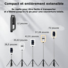 MyBat - Trépied Spotlight Pro - Support en acier inoxydable avec anneau LED 9" et télécommande sans fil - Argent-Tête ajustable à 360°/270° - Positionnement optimal au service de votre créativité
