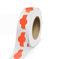 JAM Paper - Rouleaux d'étiquettes standard - en forme de sceau d'anniversaire - 1 3/8 x 2 5/8 - rouge fluo - 125 étiquettes/rouleau-Couleur : Rouge fluo | Faites ressortir votre courrier avec des étiquettes d'adresse d'expédition colourées.