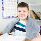 Bouncyband Sensory Weighted Dual Texture Shoulder Wrap for Kids - 40" x 12"-VERSATILE: Lay across the shoulders and upper back horizontally while sitting. Also, can be rested across lap or stomach while reading, studying, or relaxing.