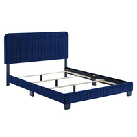 Modway Celine Channel Tufted Performance Velvet King Bed - Navy-King Bed