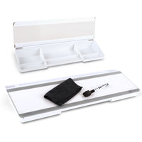 Quartet - Bloc en verre effaçable à sec Flip-Top - 18 po x 6 po - surface blanche -ORGANISATION AMÉLIORÉE : Optimisez l'espace de votre bureau en plaçant le bloc incliné entre votre clavier et votre écran. 