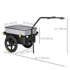 Aosom Multi-Functional Bike Trailer-Equipped with 2 wheels for improved hauling and load capacity 
