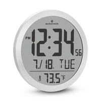 Marathon Watch 15 inch Round Digital Wall Clock - Stainless Steel-Large display: easy-to-read, even from across the room.