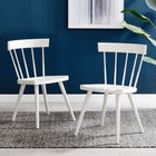 Modway Sutter Wood Dining Side Chair - White - 2 Pack-Splayed Wood Legs