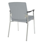 Work Smart Faux Leather with Chrome Frame Guest Chair, Charcoal Grey-Product dimensions: 35"H x 25.5"W x 25"D