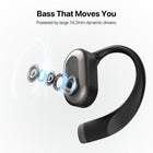 MyBat Design Lab Open Ear Bluetooth Earbuds - Black And Leopard Print-Simple touch controls to manage music and calls with ease