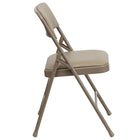 Flash Furniture HERCULES Series Curved Triple Braced & Double Hinged Beige Vinyl Metal Folding Chair-1" Thick Padded Seat with CAL 117 Foam