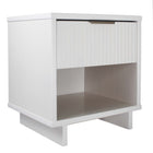 Manhattan Comfort Granville 18.11" Modern 1-Drawer Nightstand 2-Piece Set - White-Perfect for Bedside Storage, Lamps or Display Items