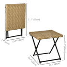 Outsunny - Table basse en rotin pour balcon, bois naturel-Osier en PE tressé à la main, résistant aux UV et aux intempéries, ne se décolore pas et facile à nettoyer  
