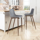Zuo Magnus Barstool - Slate Grey/Walnut - Set of 2-Assembly required