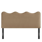 Modway - Athena Velours de performance résistant aux taches Tête de lit Queen size, Taupe-Assemblée requise