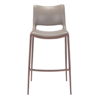 Zuo Ace Barstool - Brown/Walnut - Set of 2-Plush and durable faux leather fabric