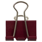 JAM Paper Colourful Binder Clips - Medium - 1 1/4" (32 mm) - Burgundy - 15 Pack-Binder clips' strong hold keeps stacks of loose paper securely fastened together, without the risk of slipping or falling out