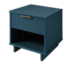 Manhattan Comfort - Table de nuit moderne Granville 1 tiroir 46 cm - Bleu Minuit-Parfait pour le rangement de chevet, les lampes ou les objets de décoration