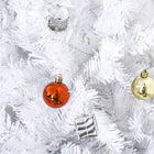 HOMCOM 5' Artificial Christmas Tree with Ornaments - White-Base is detachable and foldable for easy storage 