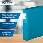 Davis Group Premium Economy Binder - Round Ring - 1.5" - Turquoise Blue - 6 Pack-Round Ring, Non-Locking