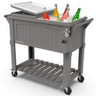 Permasteel 80 qt Furniture Style Patio Cooler with Divider - Dark Grey-Additional features: Bottle opener, cap catcher