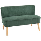HOMCOM - Canapé loveseat 46 po avec pieds en bois - vert-Le tissu en velours côtelé doux résiste aux plis et à la déformation 