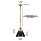 Hudson&Canal - Suspension Elodie , 30 cm de large, avec abat-jour en métal - Bronze noirci/laiton/bronze noirci-Nettoyer avec un chiffon doux et sec, sans produits chimiques agressifs ni produits de nettoyage abrasifs