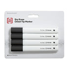 TRU RED Dry Erase Markers - Chisel Tip - Black - 4 Pack-Write and erase on whiteboards, glass, and other dry erase surfaces