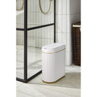 Elpheco SvelteWave Slim Sensor Garbage Can - 7.5L - White-Room Type: Bathroom, Bedroom, Living Room, Restroom, Office, Study, RV (indoor use)