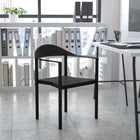 Flash Furniture – Chaise de café en plastique de la collection Hercules, empilable, capacité de 1000 lb, noire-Structure de pattes en métal robuste