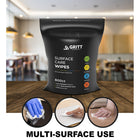 Gritt Commercial Wipe Dispenser Starter Kit with 800 All-Purpose Cleaner Wipes - Black-Wipe Count: 800 wipes/roll