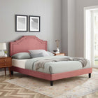 Modway Adelaide Performance Velvet King Platform Bed - Dusty Rose-Stain-Resistant Performance Velvet