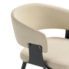 Manhattan Comfort - Lot de 2 chaises de salle à manger modernes Luce 22 po en similicuir texturé - Sable-Le dossier incurvé enveloppant ouvert offre un soutien ergonomique
