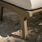 Modway Saratoga Outdoor Patio Teak Ottoman - Weathered Grey-Weather-Resistant Cushion