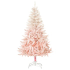 HOMCOM 7' Artificial Christmas Tree with Realistic Tips - Pink-Artificial Christmas tree in a realistic spruce tree style 