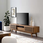 Modway Render 70" TV Stand - Walnut-Full-Extension Center Glide Drawer