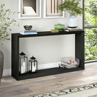 Hudson&Canal Osmond 55"W Console Table - Black Grain-Finished in wood-look black grain