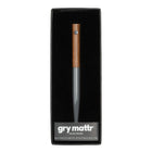 Gry Mattr − Stylo à bille en bois gris et métal − 0,7 mm − encre noire-Stylo à bille