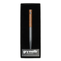 Gry Mattr − Stylo à bille en bois gris et métal − 0,7 mm − encre noire-Stylo à bille